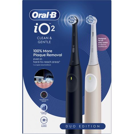 Oral-B iO Series 2 Night Black/Calm Pink mit 2. Handstück Elektrische Zahnbürste