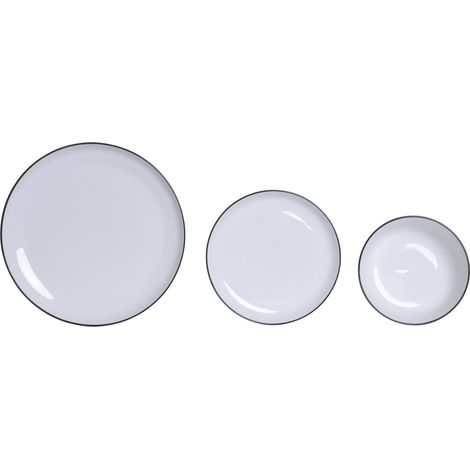 Vajilla Set 18 Porcelana 26X26X2,7 Blanco (1/5)