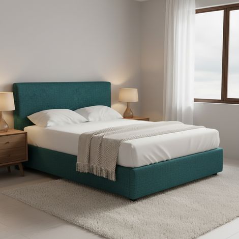 Cama Doble Widnes, Desenfundable, Hecha en Italia, Verde Petróleo (1/5)