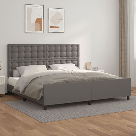 Giroletto con Testiera Grigio 200x200 cm in Similpelle vidaXL (1/4)
