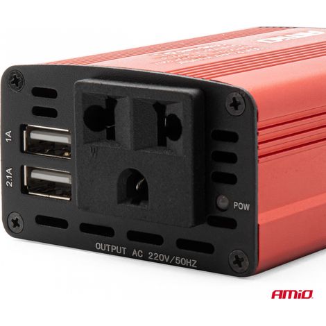Convertisseur de tension 12V/230V 150W/300W 2xUSB PI01 amio-02468 (1/5)
