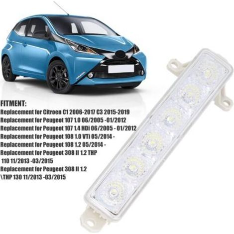 Pièces de rechange pour feux de jour à LED, feux antibrouillard et feux de route pour les modèles 107, 108 et 308. Référence d'origine : 045448/9802795580 (1/3)