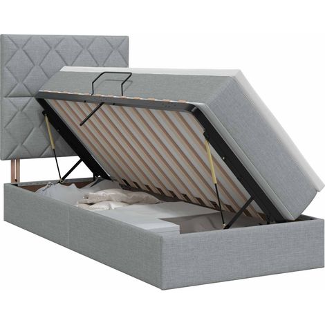 Maison Exclusive - Letto con contenitore e materasso Grigio Chiaro 100 x 200 cm (1/5)