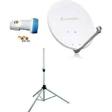 Pack Parabole Acier 65 cm Cahors + Trepied ALU + LNB Single