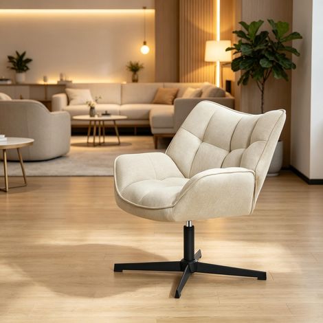 Chaise longue pivotante et fauteuil à bascule avec oreilles – Confort ergonomique, design rétro, usage salon/bureau (1/3)