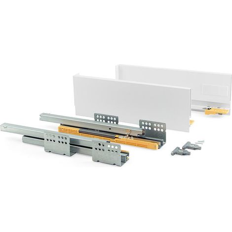 Kit cassetto Concept, altezza 138 mm, prof. 400 mm, chiusura soft, Acciaio, Bianco 3100912 EMUCA
