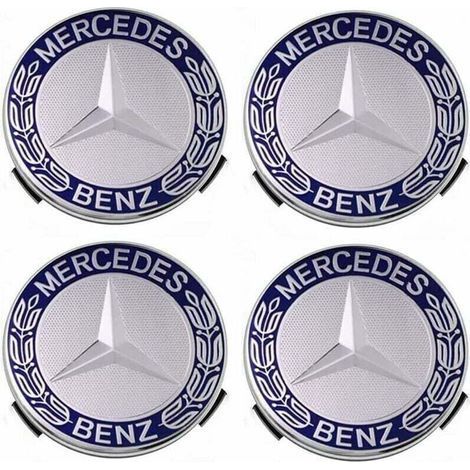 Satz mit 4 Radkappen, passend für Mercedes-Benz 75 mm – Blau, TRIMEC (1/5)
