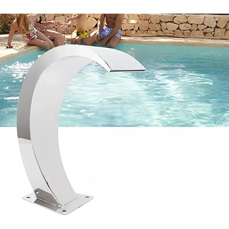 Fontaine cascade en acier inoxydable, jeu d'eau d'extérieur, bec de spa, accessoire de fontaine pour piscine — 35 x 10 cm (1/5)