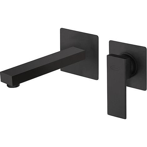 Rubinetto Miscelatore per lavabo a parete serie Twinkle YO Jacuzzi senza scarico 0TWYO497JA00 nero opaco (1/2)