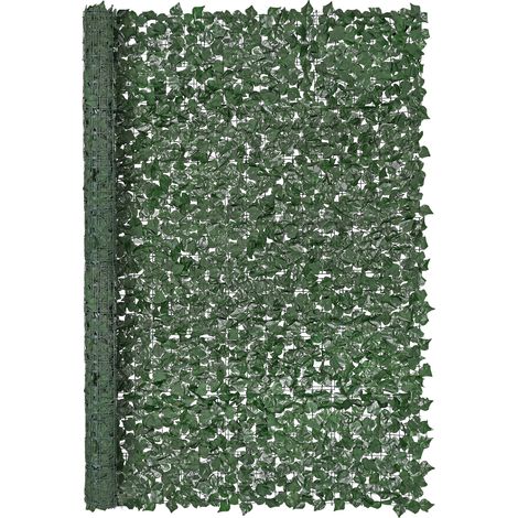 VEVOR Haie Artificielle 244x183 cm Brise Vue Cloture de Lierre Artificiel Intimite Support en Tissu Maille et Joint Renforce Deco Fausses Feuilles pour Jardin, Exterieur, Cour, Balcon, Terrasse, Patio