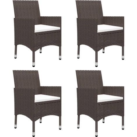 Maison Exclusive - 5-tlg. Garten-Essgruppe Braun