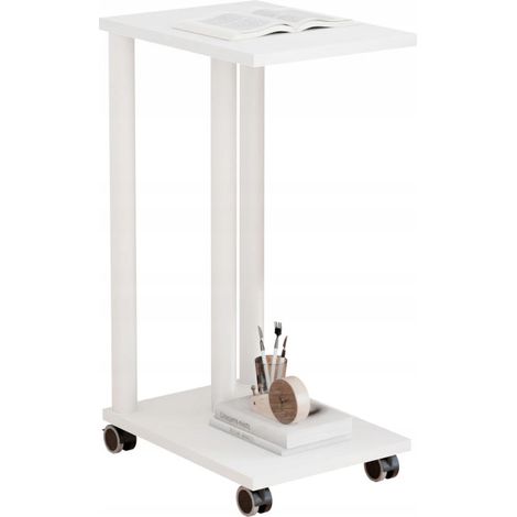 Table d'appoint sur roulettes - table d'appoint mobile pour salon de style loft (1/5)