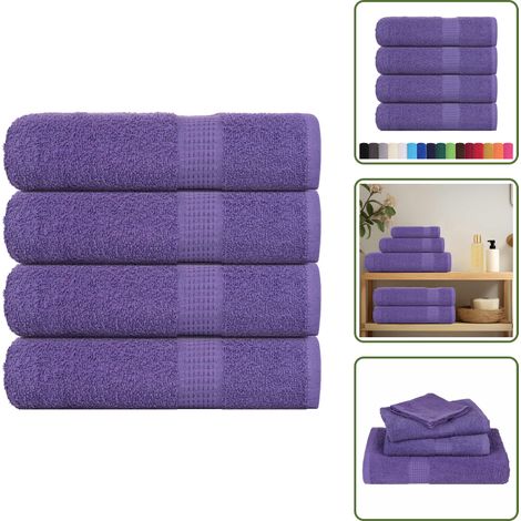 Asciugamani per casa - vidaXL Asciugamani da doccia FROGN 4 pz Viola 70x140 cm 360 g/m² - Asciugamani per uso domestico