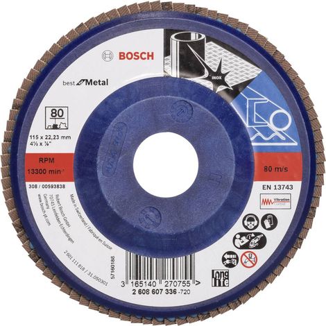 BOSCH - DISCO LAMELLARE BEST METAL 115MMGRANA 80 (1/5)