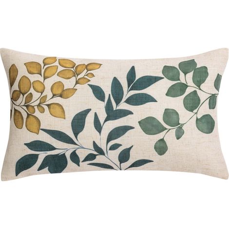 Coussin Déhoussable Polyester & Lin – Fermeture Zippée – ILONA – Lavable et Certifié Oeko-TEX - 30 x 50 cm (1/4)