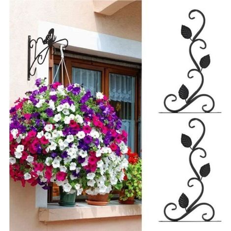 Atyhao Support de plante à suspendre au mur 2pcs Crochet Suspendu Mural en Fer Style Européen pour Pots de Fleurs Ornement