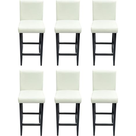 Maison Exclusive - Barhocker 6 Stk. Weiß Kunstleder
