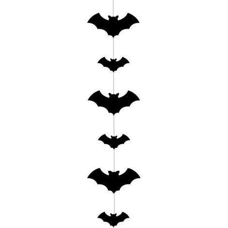 Couronne verticale de clown chauve-souris d'Halloween 22934 décoration de fête à suspendre, papier, 120 cm, noir.