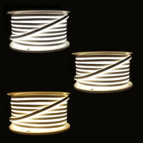 Silamp – Néon flexible LED 220V 50M 2835 120LED/m – Blanc chaud 2300K – IP65 pour intérieur et extérieur – Découpable tous les mètres