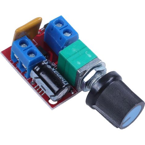 Contrôleur de vitesse PWM pour mini moteur CC 3V 6V 12V 24V 35V CC 90W 5A avec interrupteur et LED rouge à intensité variable (1/5)