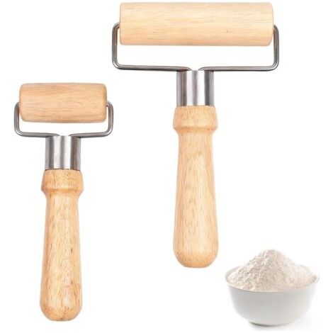 QORVA-Mini rouleau à pâtisserie en bois, pour rouleaux de pâte, petit rouleau à pâtisserie, convient pour les bâtons de pastel faits à la main, les pizzas et le bol de bâillon (1/5)