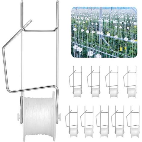 10 Tomatenrollen mit 15 m Seil Tomatenrollen für Gewächshäuser Pflanzen , Blumen und Rankenstützset (1/4)