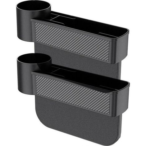 (2 pièces) Outils de rangement pour voiture, noir, pour combler l'espace entre les sièges de voiture, boîte de rangement de poche, organisateur, support pour SUV, rangement pour boissons (1/5)