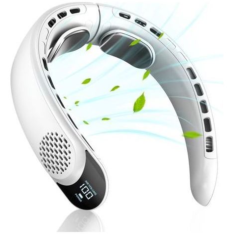 Persönlicher Nackenventilator mit LED-Anzeige, USB-C-aufladbar, 3 Geschwindigkeitsstufen (1/5)