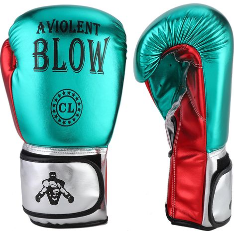 Paire de gants de boxe unisex en PU, entraînement au punching-ball, frappe et sparring, mitaines de sac de frappe, vert (1/5)