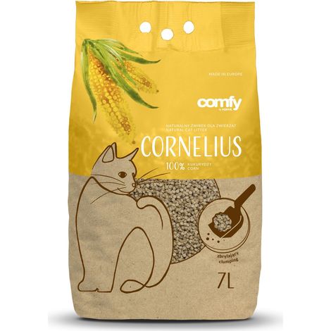 Lettiera per gatti agglomerante super naturale a base di mais Cornelius 7L comoda (1/3)