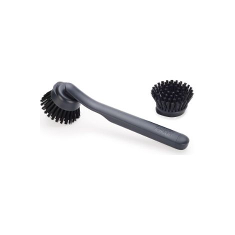 Joseph Joseph SinkTech™ Schrubber, mit austauschbarem Bürstenkopf, integrierter Abstreifer, robuste Borsten, ideal für hartnäckige Verschmutzungen, Teil des SinkTech™ Systems - grau (1/5)
