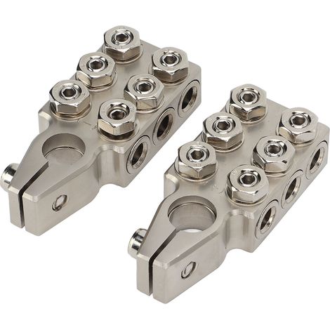 1 paire de cosses de batterie robustes à 12 broches (positif/négatif) pour batterie au plomb, destinées à la voiture (1/5)