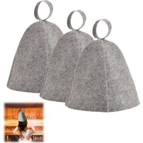 Gris 3 Pièces Feutre Bonnet Accessoires de Sauna IdéAux Sauna AntiChaleur Bonnet de Sauna pour Homme et Femme Chapeau Sauna en Feutre Chapeaux Bonnets De Sauna Pour Hommes et Femmes. (1/5)