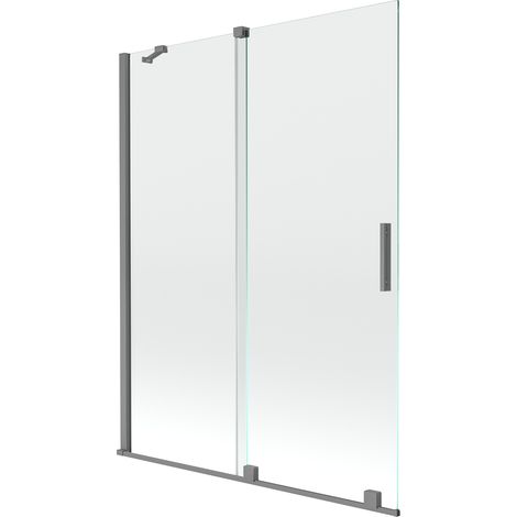 Mexen Velar Duschwand 2-flügelig verschiebbar 130 x 150 cm, Transparent, Gun Metal - 896-130-000-01-95 (1/5)