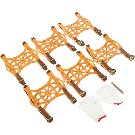 6 chaînes de traction pour pneus auto, antidérapantes, parfaites pour la neige et la boue en situation d'urgence, compatibles avec voitures et SUV, pneus de 165 à 265 mm de large. (1/5)