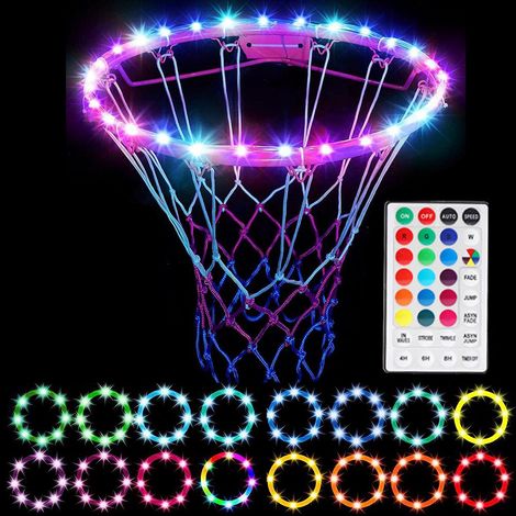 LED-Basketballkorbbeleuchtung mit Fernbedienung, 16 Farben, 4 Modi, wasserdicht, für Outdoor-Nachttraining (1/5)