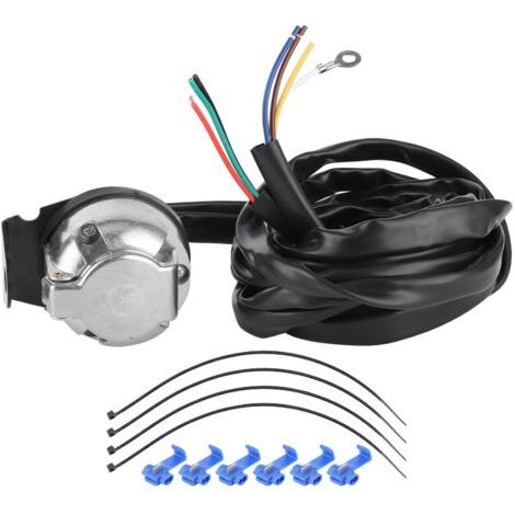 QORVA- Connecteur de remorque européen à 7 broches, prise de cablage, cable de 2m pour véhicules commerciaux, semi-remorques