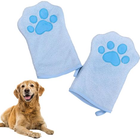 pezzi di asciugamani/guanti per cani e gatti, asciugamani per animali domestici in morbida microfibra di pile di corallo, guanti assorbenti per asciugare gli animali domestici, asciugamano con simpati (1/2)