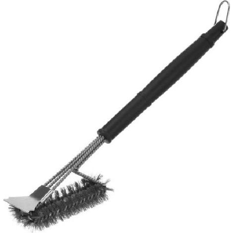 Brosse de nettoyage pour barbecue, brosse métallique pour barbecue, brosse de nettoyage en acier inoxydable avec manche amovible et grattoir pour barbecue à gaz et à charbon de bois (1/3)