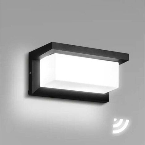 Applique Murale intérieur/Extérieur avec Détecteur de Mouvement Moderne Luminaire Murale, Éclairage Mural Étanche IP65 LED 18W blanc froid-1pcs (1/4)