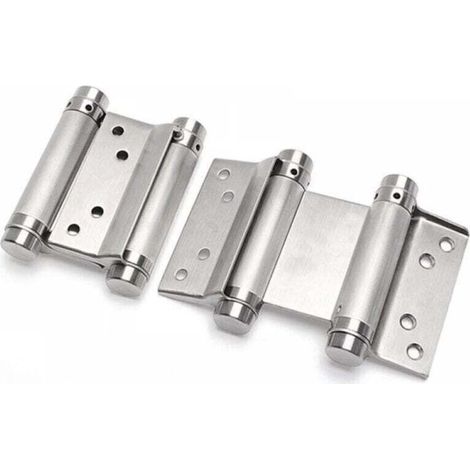 Charnières à double ressort pour portes tournantes, acier inoxydable, style western/salon, 75 mm (capacité de charge jusqu'à 15 kg) (1/5)