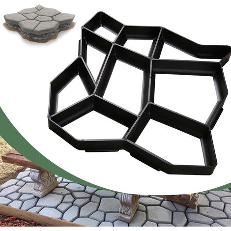 Wolketon 1 unidad Molde de hormigón de plástico: ideal para senderos de jardín, terrazas y patios, resistente a la corrosión y reutilizable