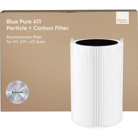 BLUEAIR Blue Pure 411 Auto, 411, 411+ Genuine Replacement Filter, Particle and Activated Carbon, fits Blue Pure 411 Auto, 411 and 411+ Air Purifiers (1/4)