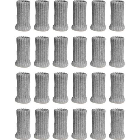 Lot de 24 protège-pieds de chaise - Protection de sol pour chaise de bureau - Feutre - Anti-bruit - Antidérapant - Grijs (1/2)