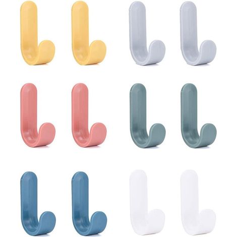 Lot de 12 crochets adhésifs 3M pour mur de salle de bain, porte-serviettes, crochets auto-adhésifs étanches pour cuisine, salon, bureau et porte-manteau pour enfants.