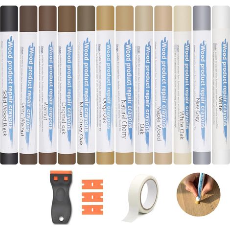 Kit Réparation Parquet 12 Couleurs, Mastic Bois, Pate a Bois Rebouchage  Pâte à Bois, Parquet Stratifié, Kit Reparation Carrelage pour Stratifié, Bois, PVC, Carrelage, Meubles (1/5)