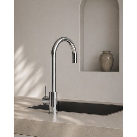 Grifo de cocina monomando SoulHome caño alto giratorio 360° cromo brillo diseño minimalista (1/5)