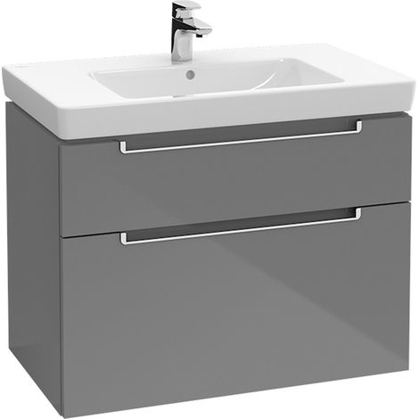 Villeroy & Boch Meuble-lavabo XXL Subway 2.0 A914, Coloris: Laqué noir mat, poignée : argent mat - A91400PD (1/5)