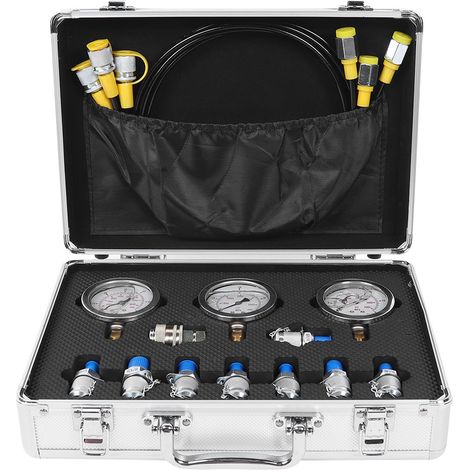 Kit de test manomètre hydraulique pour excavatrice en aluminium - Outil de diagnostic de pression (1/5)