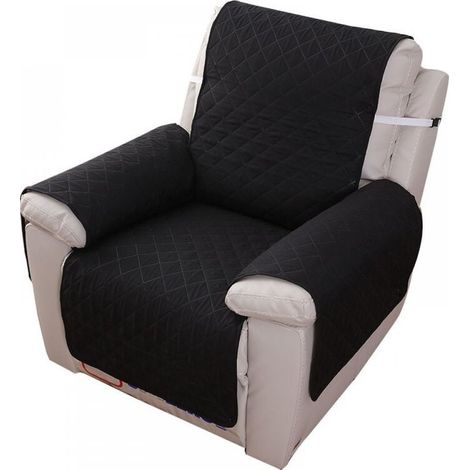 1-Seater Relaxing Armchair Cover, Waterproof Reclining Sofa Protector Cover for Bedroom (Black 55×200) (1/4)